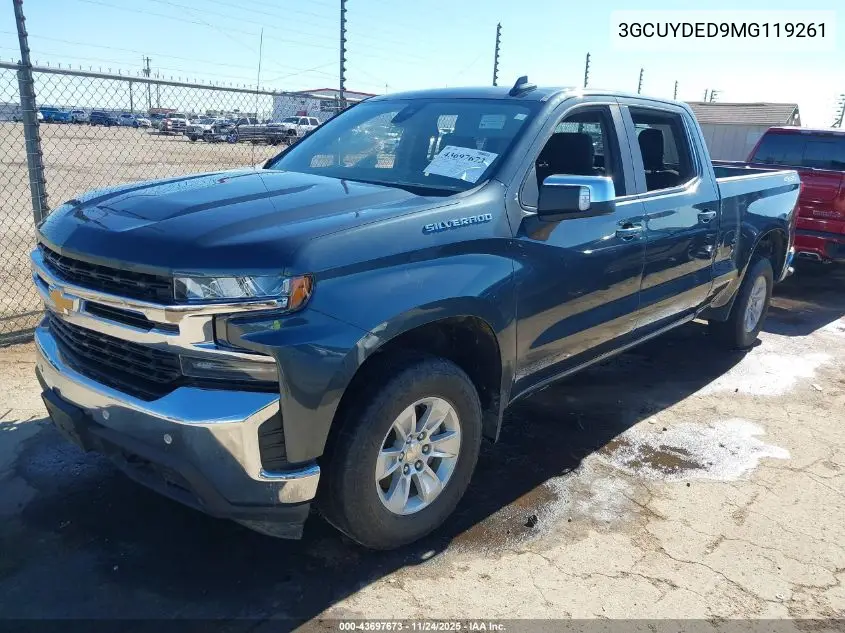 3GCUYDED9MG119261 2021 Chevrolet Silverado 1500 4Wd Standard Bed Lt