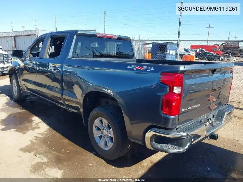 3GCUYDED9MG119261 2021 Chevrolet Silverado 1500 4Wd Standard Bed Lt