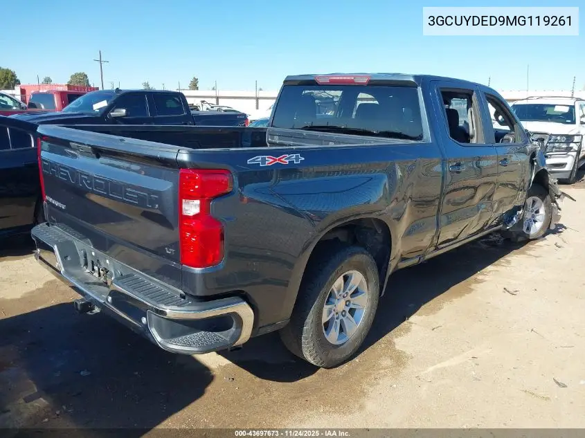 3GCUYDED9MG119261 2021 Chevrolet Silverado 1500 4Wd Standard Bed Lt