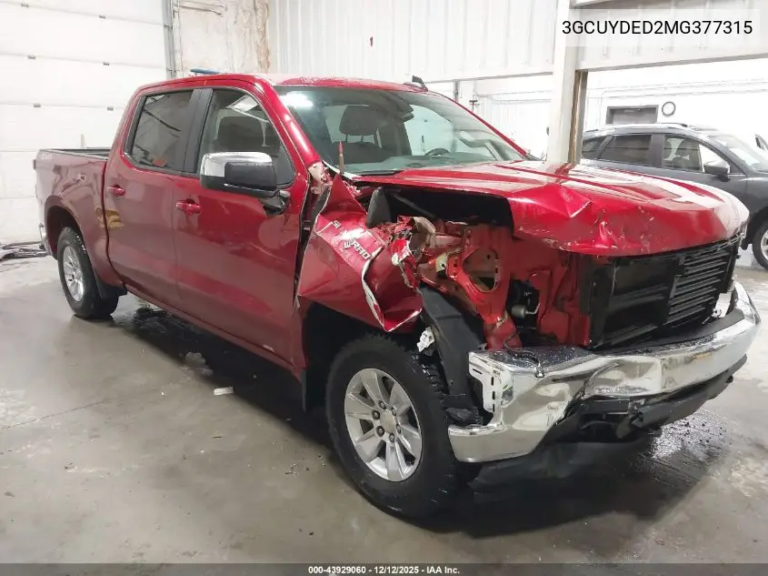 3GCUYDED2MG377315 2021 Chevrolet Silverado 1500 4Wd Short Bed Lt