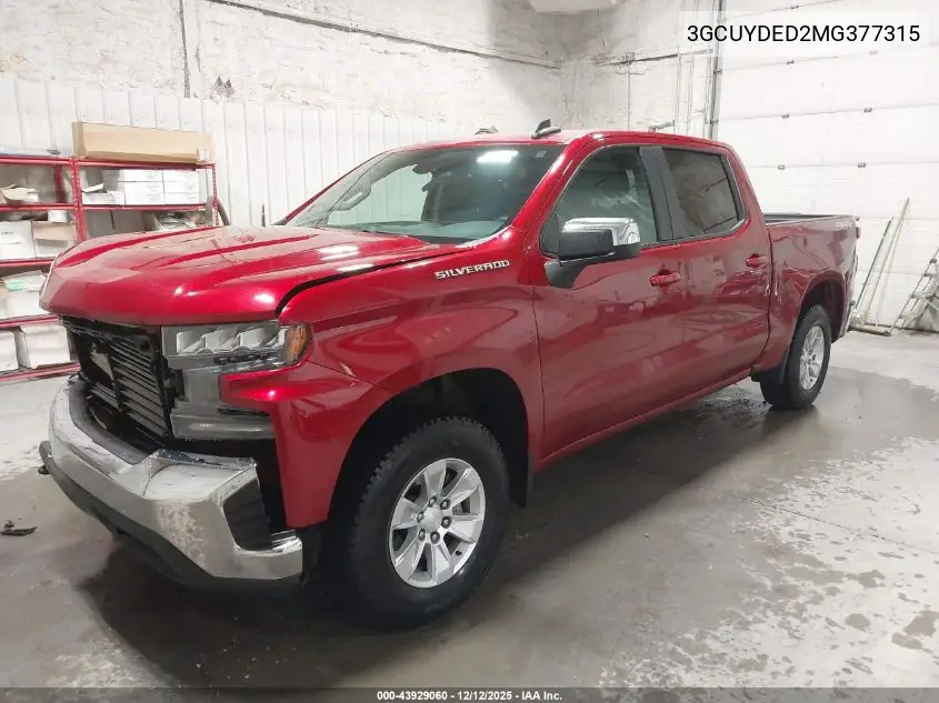 3GCUYDED2MG377315 2021 Chevrolet Silverado 1500 4Wd Short Bed Lt