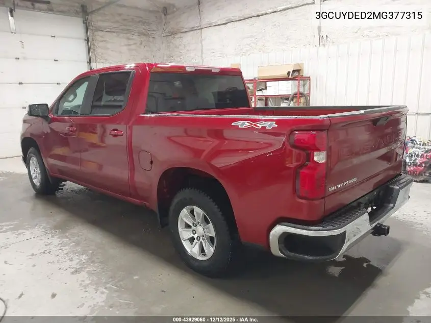 3GCUYDED2MG377315 2021 Chevrolet Silverado 1500 4Wd Short Bed Lt