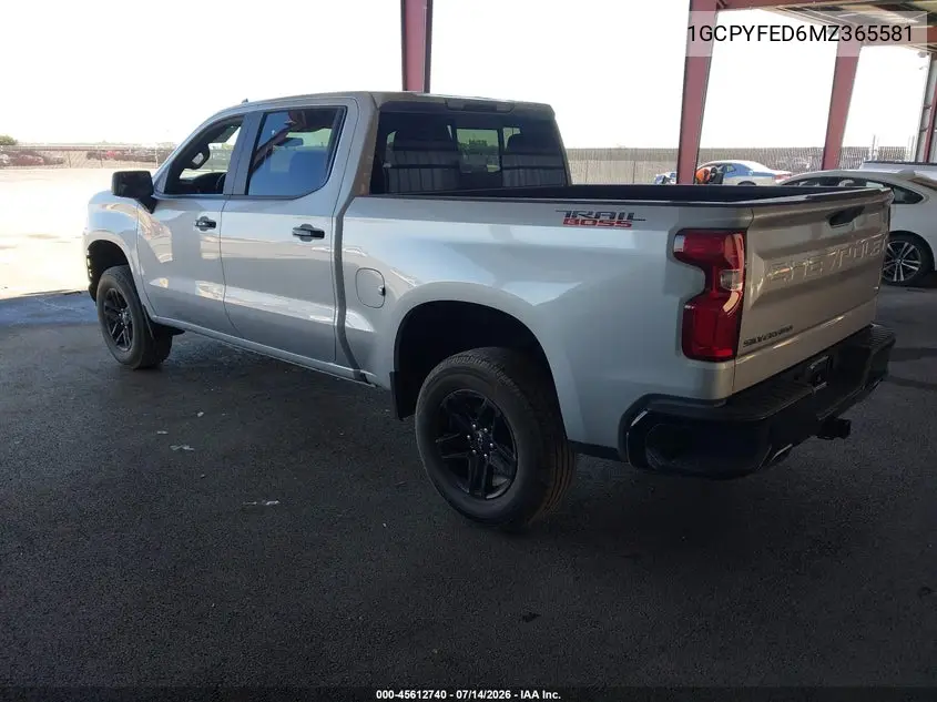 2021 Chevrolet Silverado 1500 4Wd Short Bed Lt Trail Boss VIN: 1GCPYFED6MZ365581 Lot: 45612740