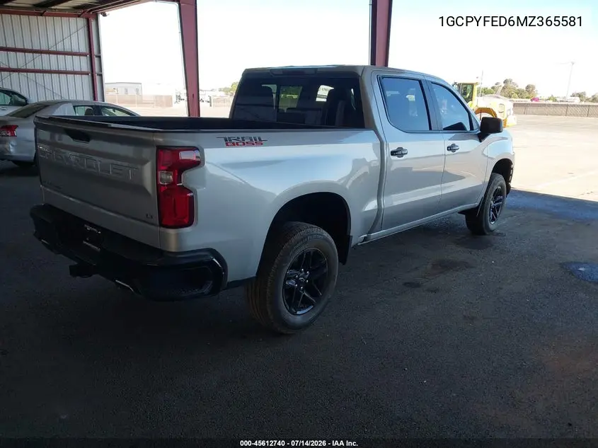 2021 Chevrolet Silverado 1500 4Wd Short Bed Lt Trail Boss VIN: 1GCPYFED6MZ365581 Lot: 45612740