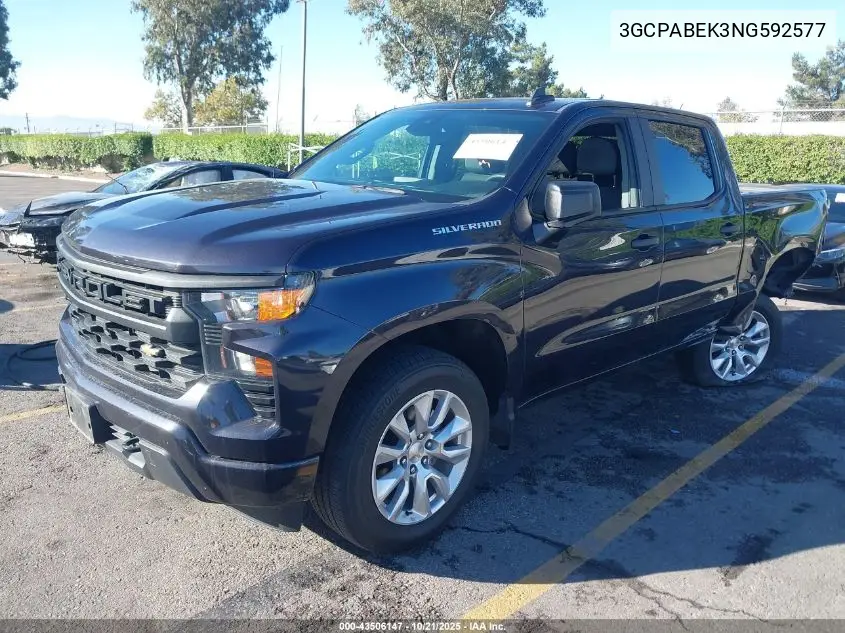 3GCPABEK3NG592577 2022 Chevrolet Silverado 1500 2Wd Short Bed Custom
