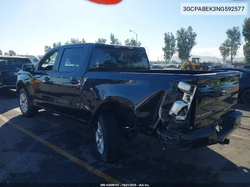 3GCPABEK3NG592577 2022 Chevrolet Silverado 1500 2Wd Short Bed Custom