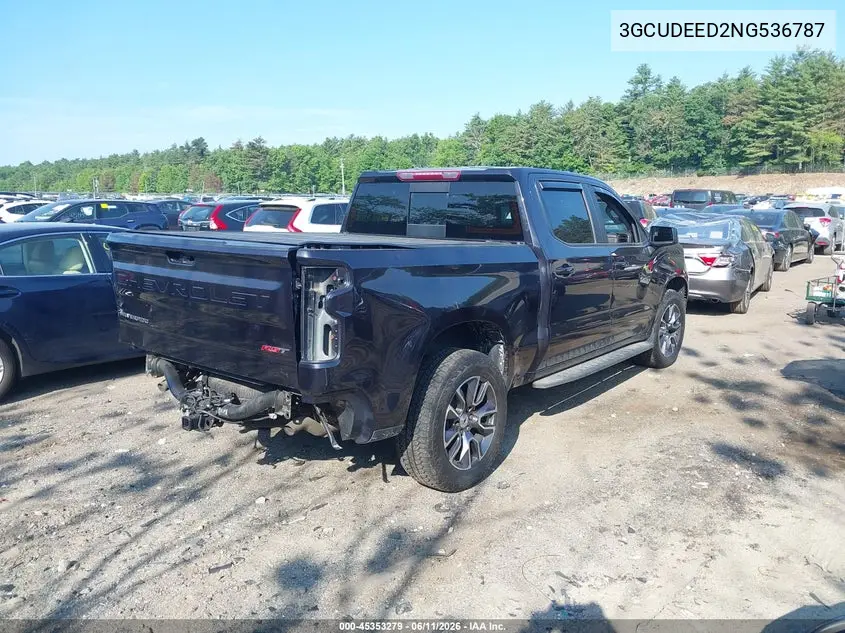2022 Chevrolet Silverado 1500 4Wd Short Bed Rst VIN: 3GCUDEED2NG536787 Lot: 45353279