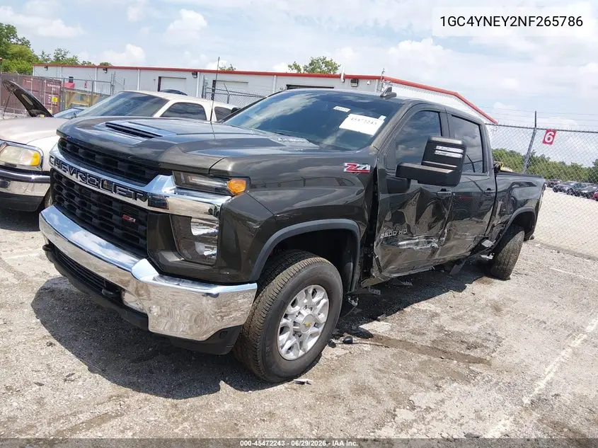 2022 Chevrolet Silverado 2500Hd 4Wd Standard Bed Lt VIN: 1GC4YNEY2NF265786 Lot: 45472243