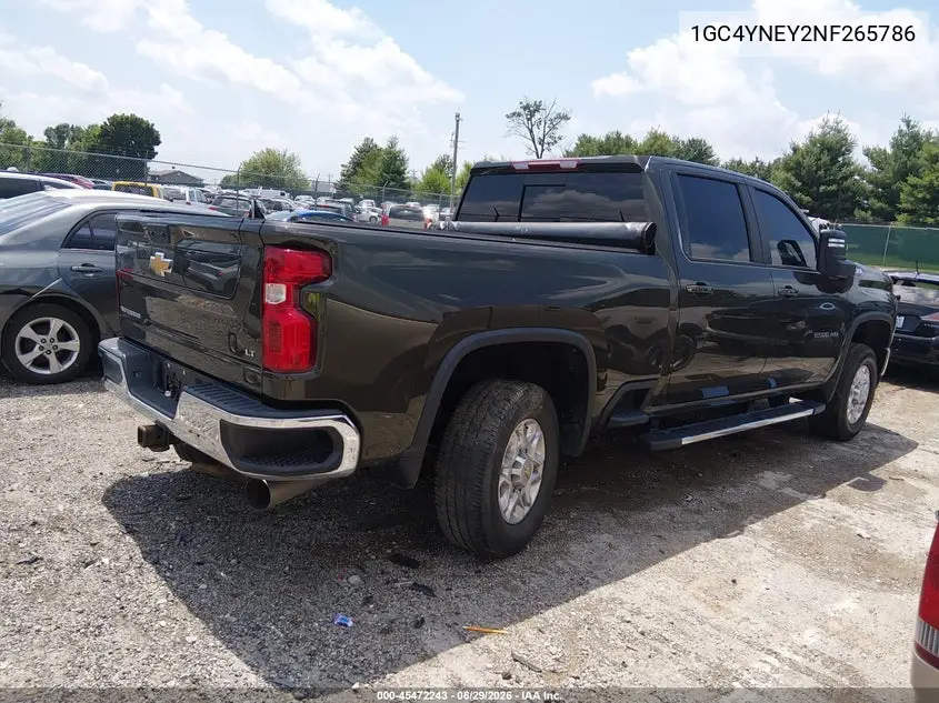 2022 Chevrolet Silverado 2500Hd 4Wd Standard Bed Lt VIN: 1GC4YNEY2NF265786 Lot: 45472243