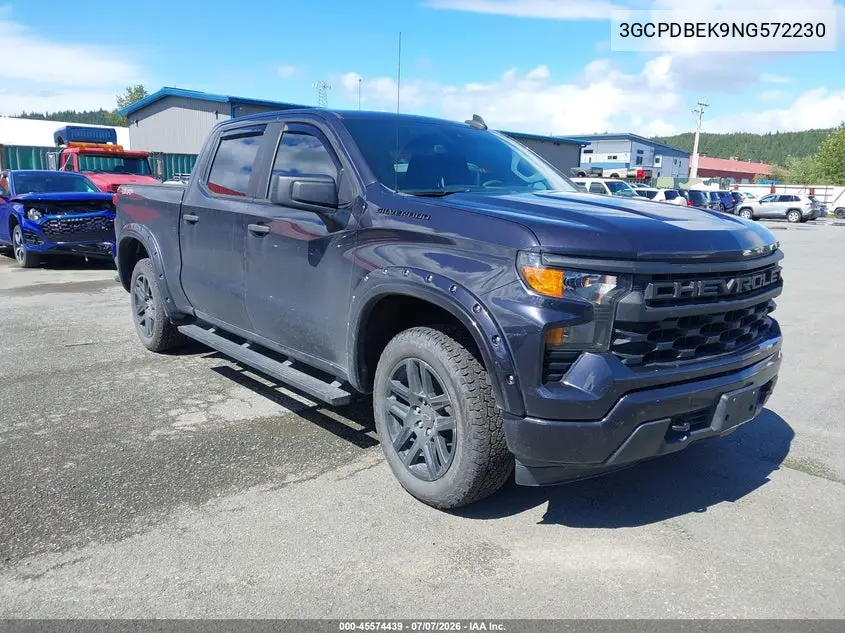 2022 Chevrolet Silverado 1500 4Wd Short Bed Custom VIN: 3GCPDBEK9NG572230 Lot: 45574439