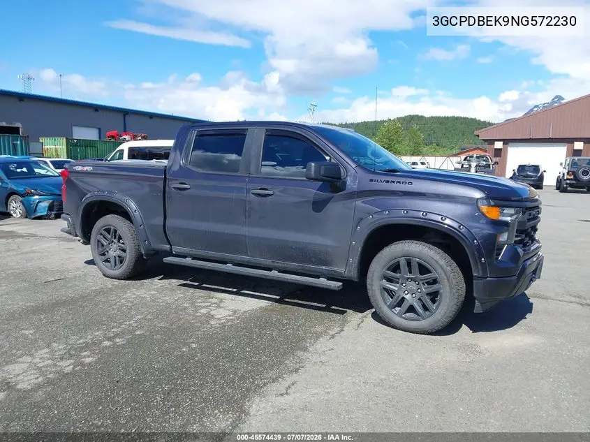 2022 Chevrolet Silverado 1500 4Wd Short Bed Custom VIN: 3GCPDBEK9NG572230 Lot: 45574439