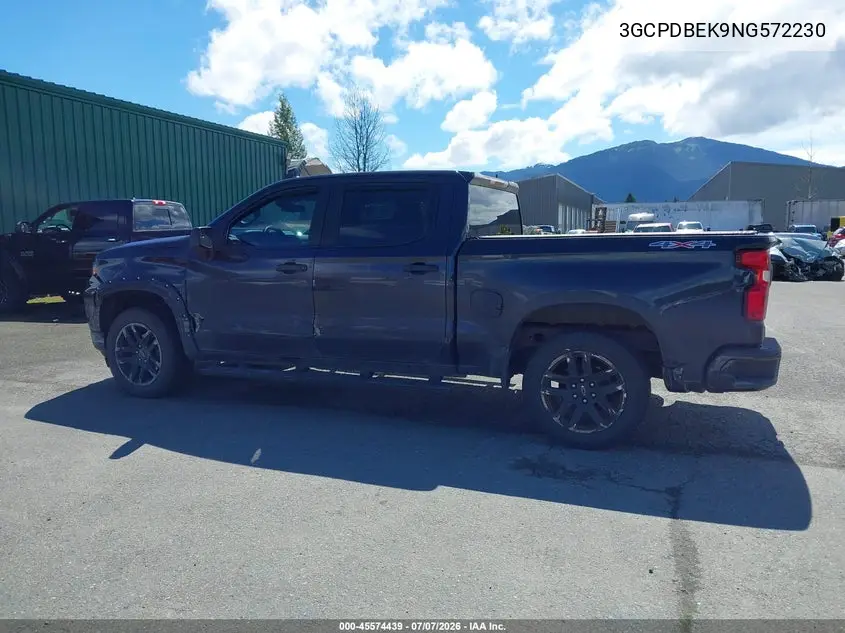 2022 Chevrolet Silverado 1500 4Wd Short Bed Custom VIN: 3GCPDBEK9NG572230 Lot: 45574439