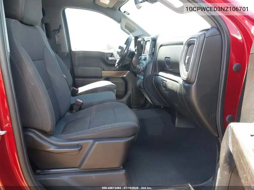 2022 Chevrolet Silverado 1500 Ltd 2Wd Short Bed Lt VIN: 1GCPWCED3NZ106701 Lot: 45613494