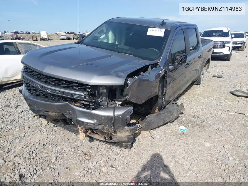 2022 Chevrolet Silverado 1500 Ltd 4Wd Short Bed Custom VIN: 1GCPYBEK9NZ114983 Lot: 45661442