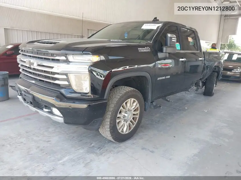 2022 Chevrolet Silverado 2500Hd High Country VIN: 2GC1YREY0N1212800 Lot: 45683986