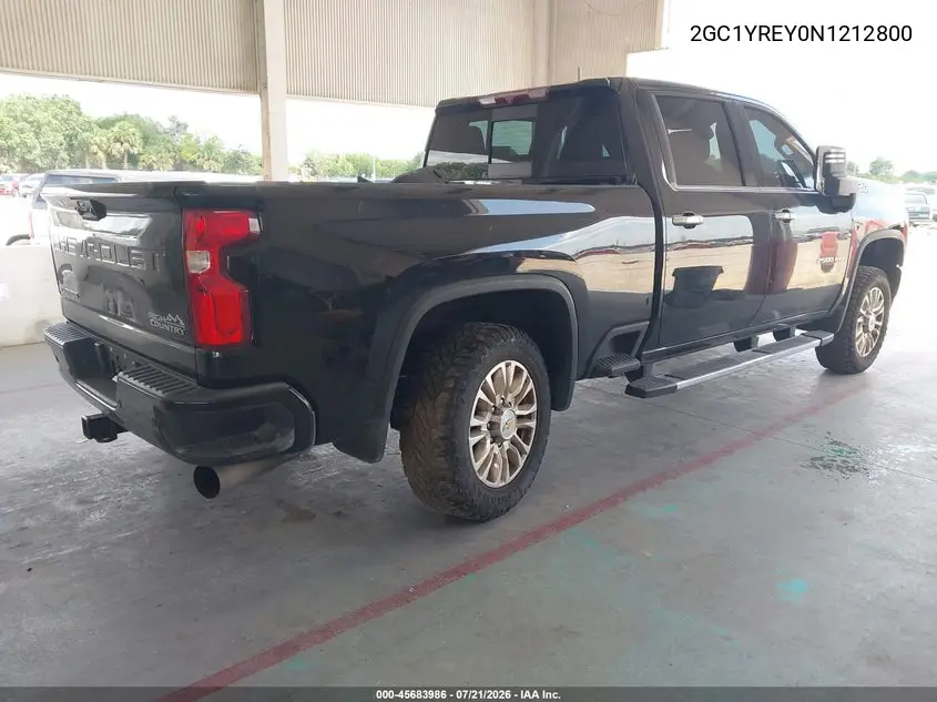2022 Chevrolet Silverado 2500Hd High Country VIN: 2GC1YREY0N1212800 Lot: 45683986