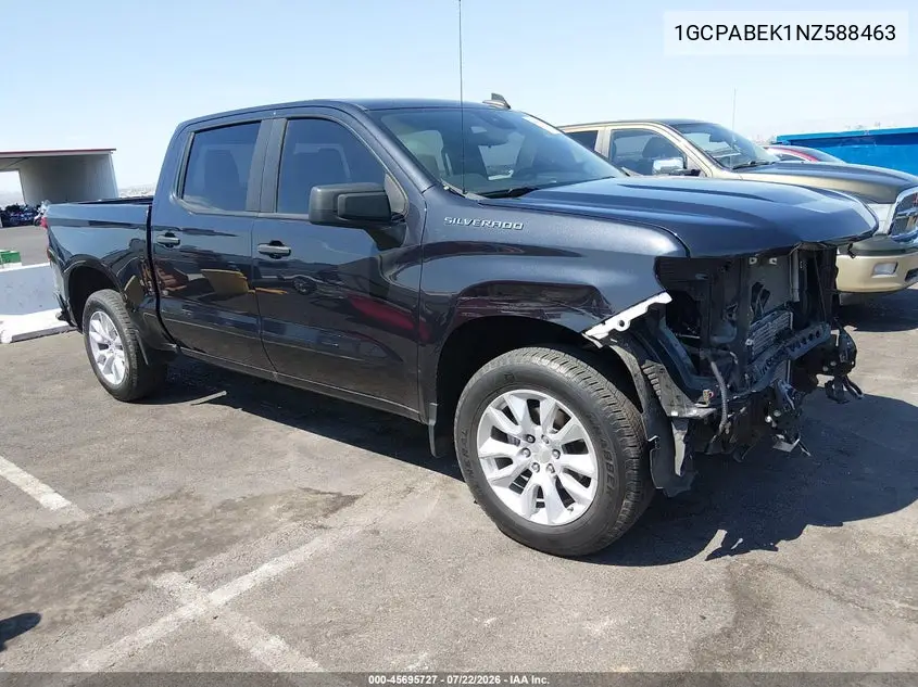 2022 Chevrolet Silverado 1500 2Wd Short Bed Custom VIN: 1GCPABEK1NZ588463 Lot: 45695727