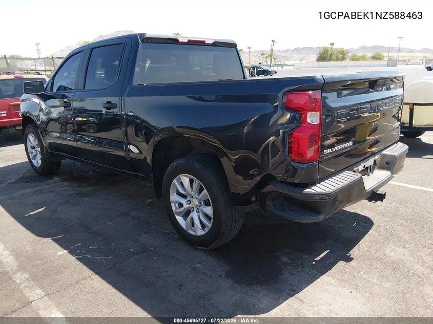 2022 Chevrolet Silverado 1500 2Wd Short Bed Custom VIN: 1GCPABEK1NZ588463 Lot: 45695727