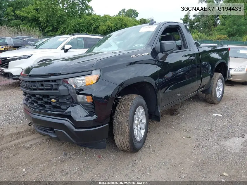 2026 Chevrolet Silverado 1500 2Wd Standard Bed Wt VIN: 3GCNAAEK7TG194433 Lot: 45653425