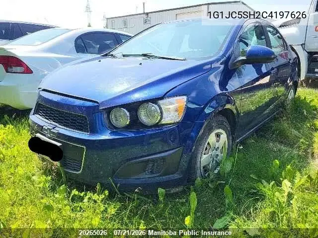2012 Chevrolet Sonic Lt VIN: 1G1JC5SH2C4197626 Lot: 20265026