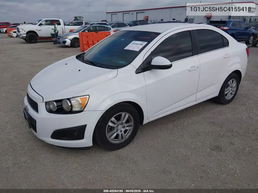 2012 Chevrolet Sonic 2Lt VIN: 1G1JC5SH5C4155418 Lot: 45264188