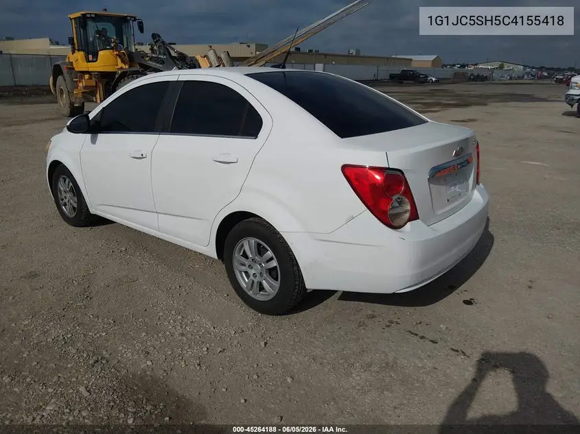 2012 Chevrolet Sonic 2Lt VIN: 1G1JC5SH5C4155418 Lot: 45264188
