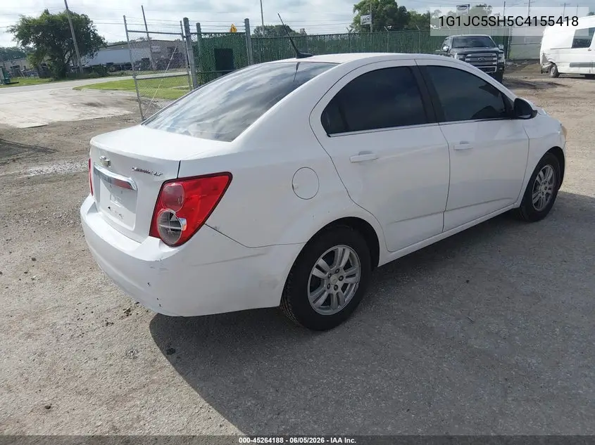 2012 Chevrolet Sonic 2Lt VIN: 1G1JC5SH5C4155418 Lot: 45264188