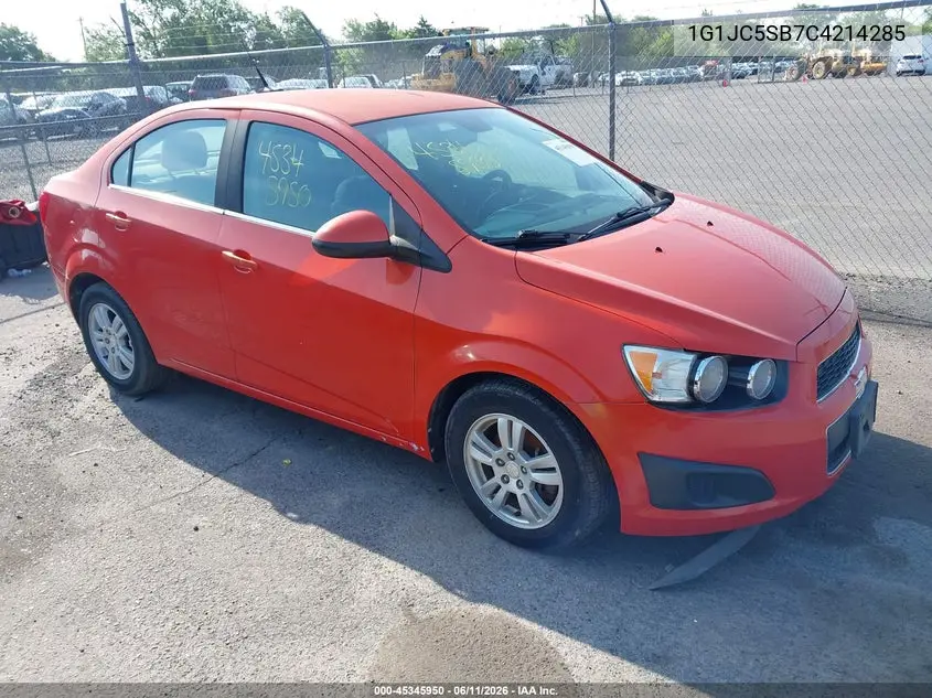 2012 Chevrolet Sonic 2Lt VIN: 1G1JC5SB7C4214285 Lot: 45345950