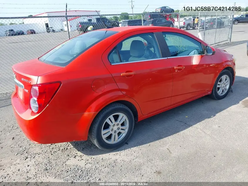 2012 Chevrolet Sonic 2Lt VIN: 1G1JC5SB7C4214285 Lot: 45345950
