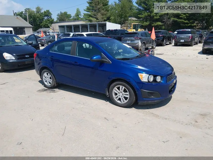 2012 Chevrolet Sonic 2Lt VIN: 1G1JC5SH3C4217849 Lot: 45491202