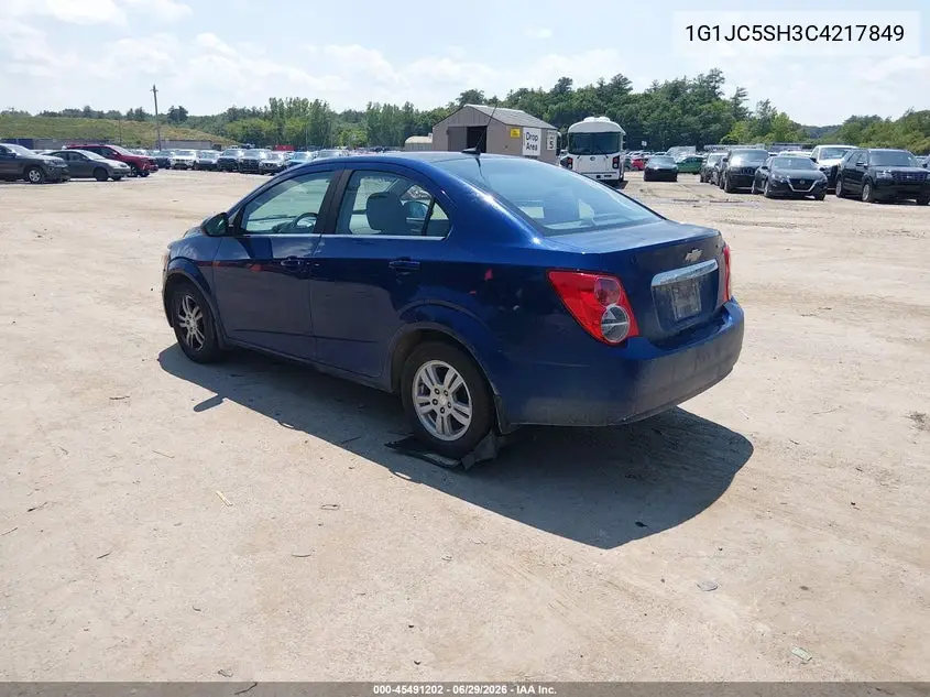2012 Chevrolet Sonic 2Lt VIN: 1G1JC5SH3C4217849 Lot: 45491202