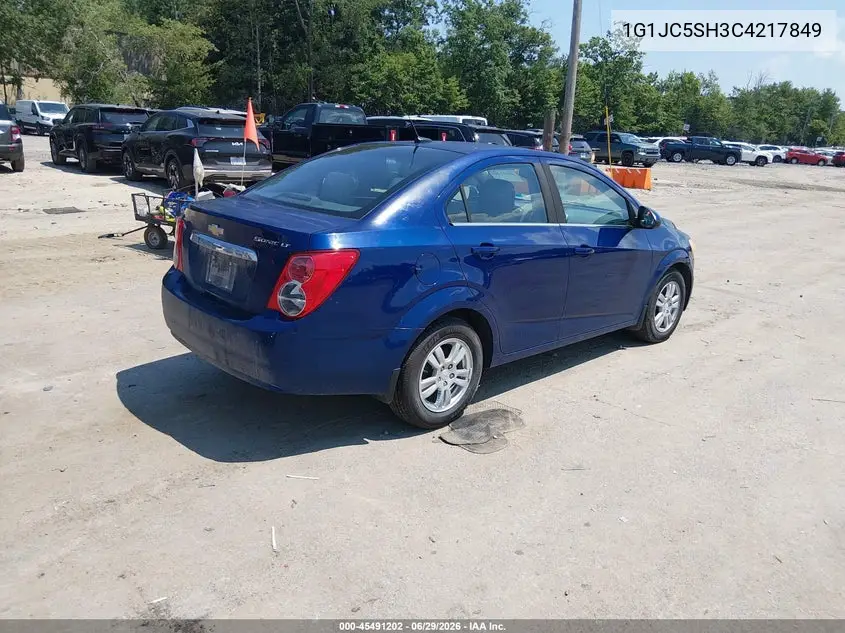 2012 Chevrolet Sonic 2Lt VIN: 1G1JC5SH3C4217849 Lot: 45491202