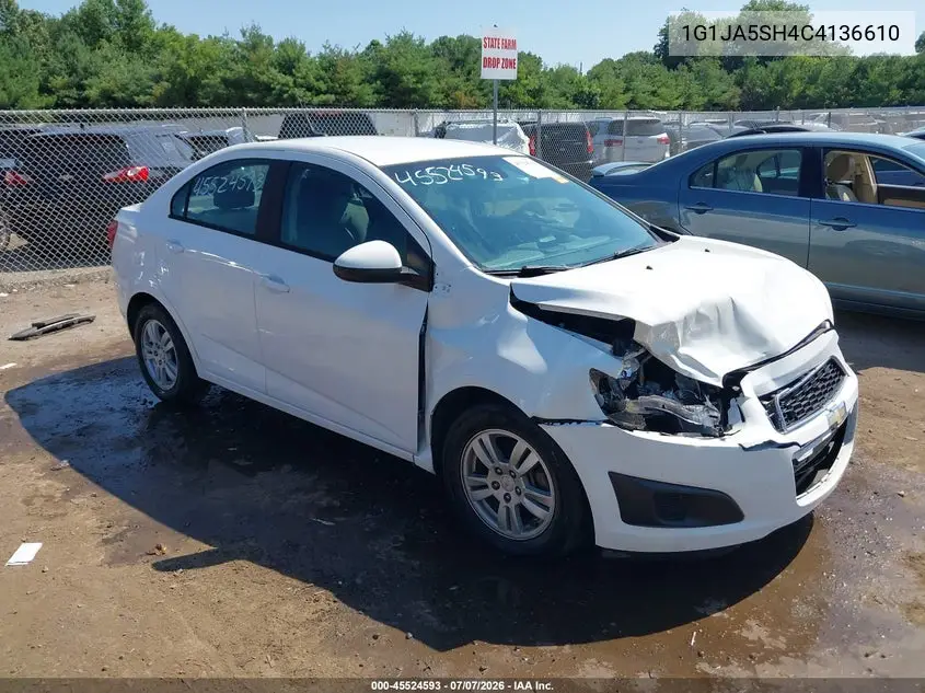 2012 Chevrolet Sonic 2Ls VIN: 1G1JA5SH4C4136610 Lot: 45524593