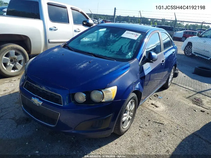 2012 Chevrolet Sonic 2Lt VIN: 1G1JC5SH4C4192198 Lot: 45550370