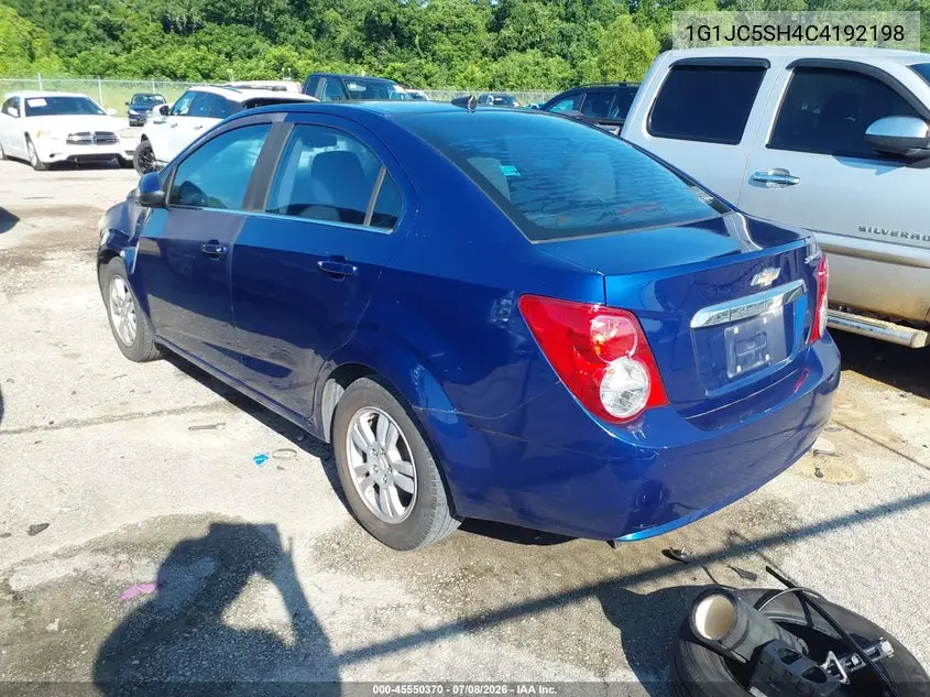 2012 Chevrolet Sonic 2Lt VIN: 1G1JC5SH4C4192198 Lot: 45550370
