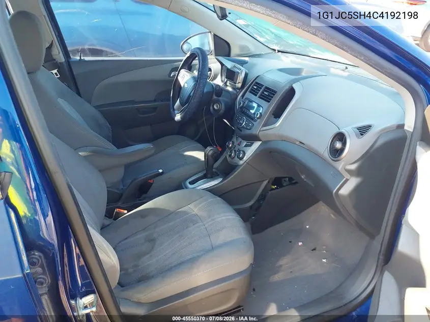2012 Chevrolet Sonic 2Lt VIN: 1G1JC5SH4C4192198 Lot: 45550370