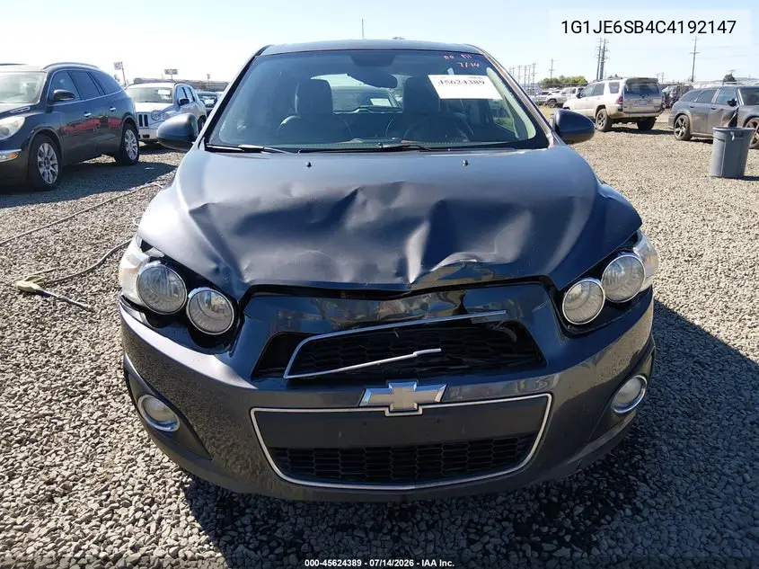 2012 Chevrolet Sonic 2Lz VIN: 1G1JE6SB4C4192147 Lot: 45624389