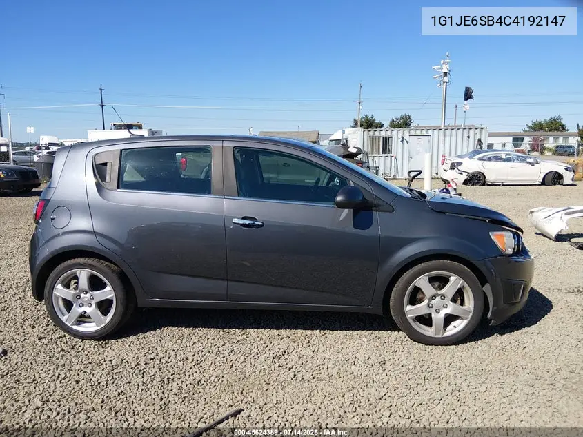2012 Chevrolet Sonic 2Lz VIN: 1G1JE6SB4C4192147 Lot: 45624389