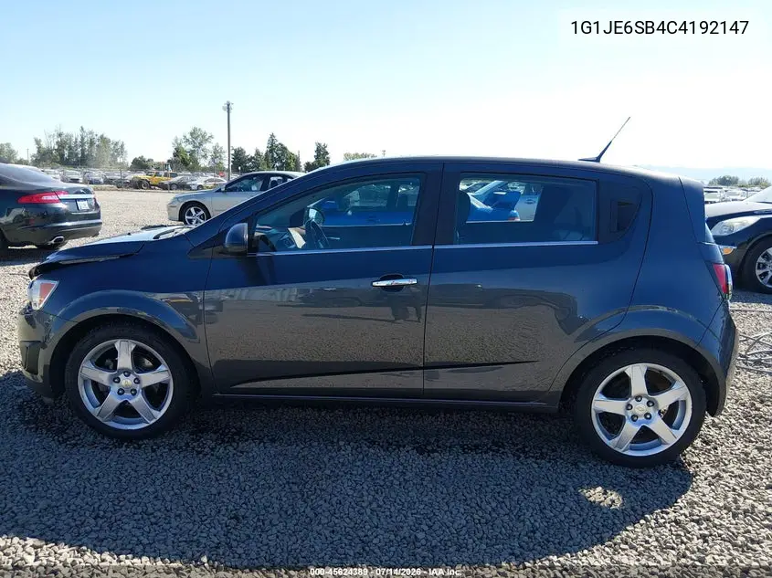 2012 Chevrolet Sonic 2Lz VIN: 1G1JE6SB4C4192147 Lot: 45624389