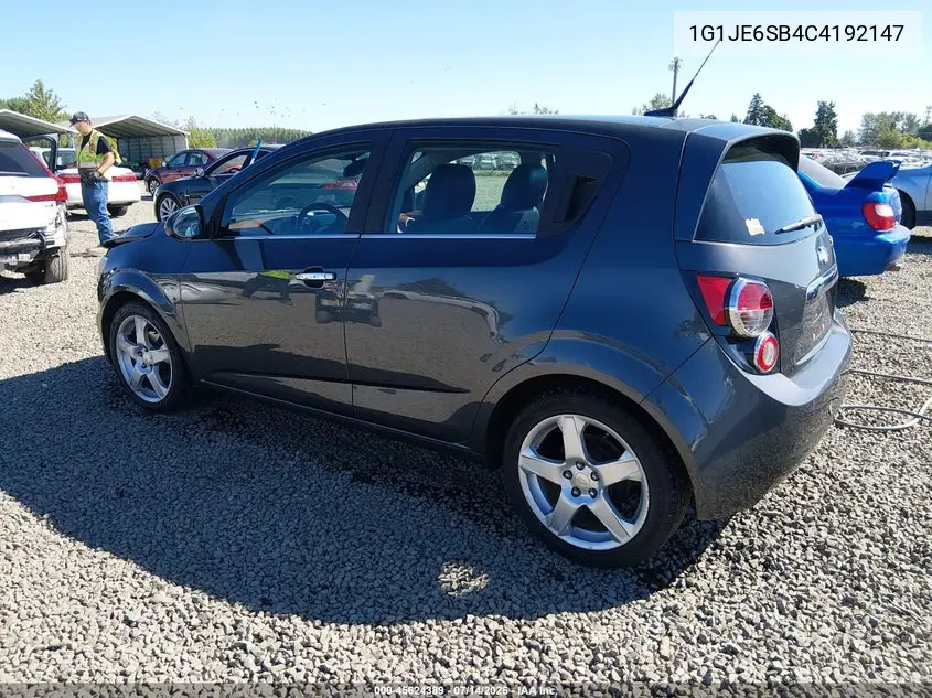 2012 Chevrolet Sonic 2Lz VIN: 1G1JE6SB4C4192147 Lot: 45624389