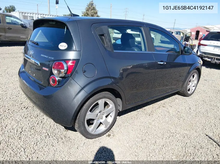 2012 Chevrolet Sonic 2Lz VIN: 1G1JE6SB4C4192147 Lot: 45624389