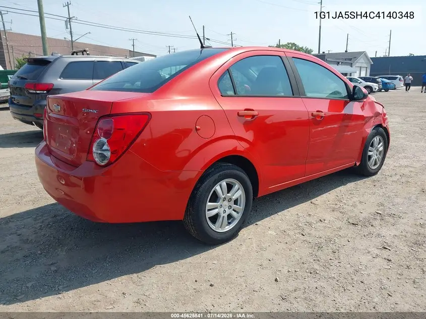 2012 Chevrolet Sonic 2Ls VIN: 1G1JA5SH4C4140348 Lot: 45625841