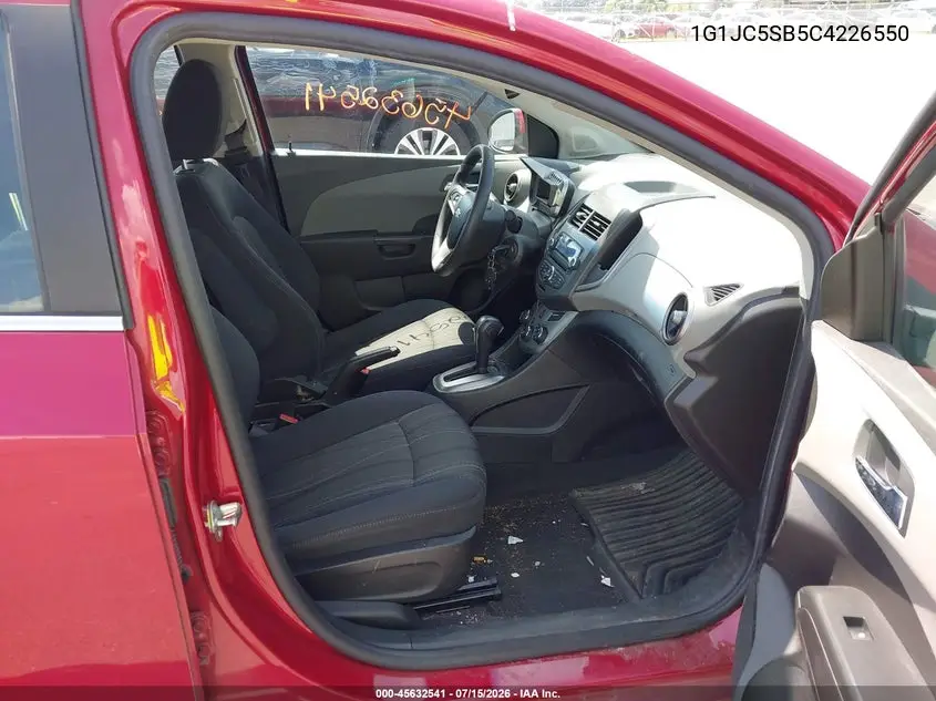 2012 Chevrolet Sonic 2Lt VIN: 1G1JC5SB5C4226550 Lot: 45632541