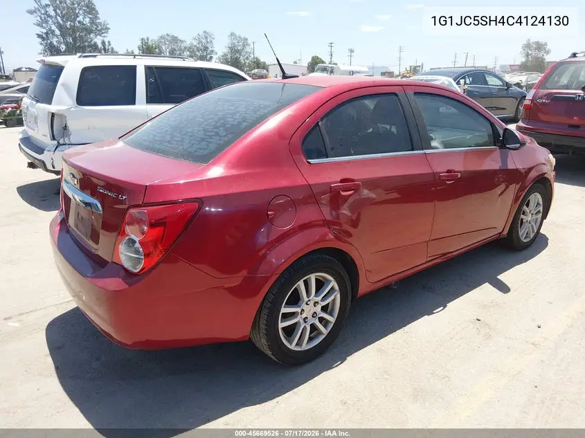 2012 Chevrolet Sonic 2Lt VIN: 1G1JC5SH4C4124130 Lot: 45669526