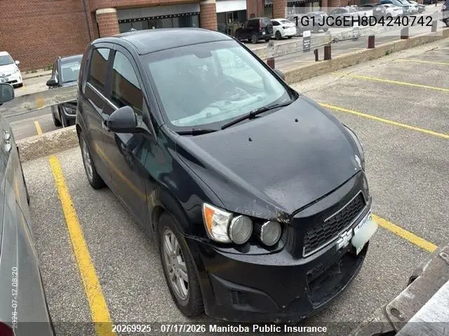2013 Chevrolet Sonic Lt VIN: 1G1JC6EH8D4240742 Lot: 20269925