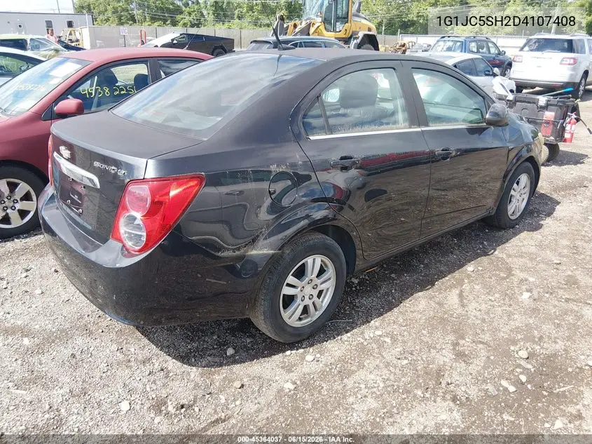 2013 Chevrolet Sonic Lt Auto VIN: 1G1JC5SH2D4107408 Lot: 45364037