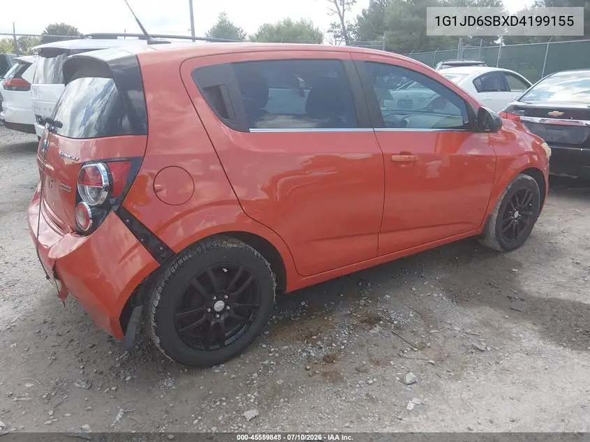 2013 Chevrolet Sonic Lt Manual VIN: 1G1JD6SBXD4199155 Lot: 45559848