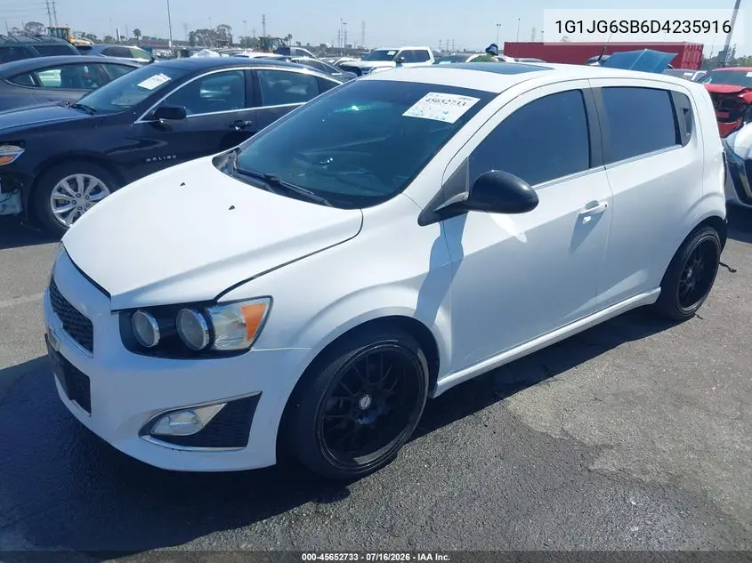 2013 Chevrolet Sonic Rs Auto VIN: 1G1JG6SB6D4235916 Lot: 45652733