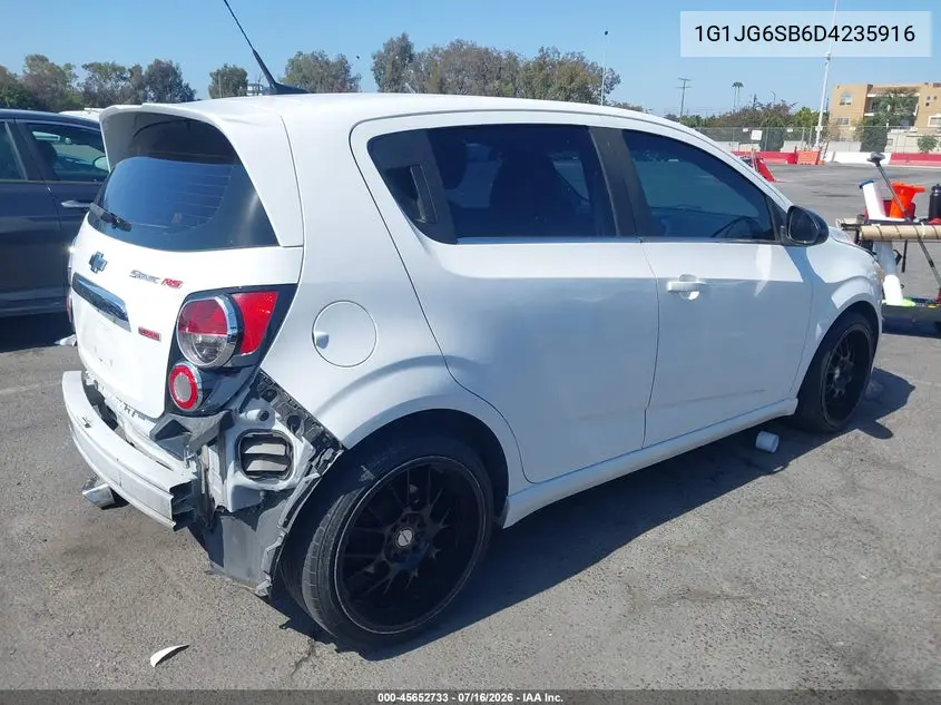 2013 Chevrolet Sonic Rs Auto VIN: 1G1JG6SB6D4235916 Lot: 45652733