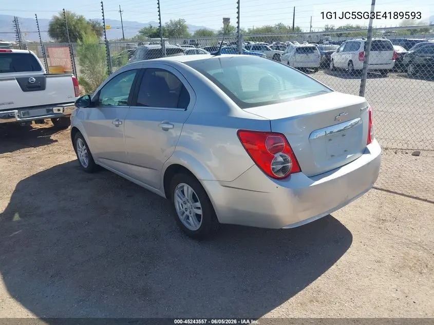 2014 Chevrolet Sonic Lt Auto VIN: 1G1JC5SG3E4189593 Lot: 45243557